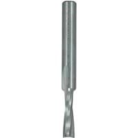 Acrylic spiral upcut cutter, 3mm diameter, silver finish, cylindrical shank, by Trend.