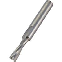 Silver Trend Acrylic Spiral Upcut Router Cutter with a spiral fluted design and cylindrical shank.