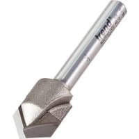 Silver Trend Alucobond V Groove cutter with 45-degree angle and 13mm shank, featuring a sharp, angled cutting edge.