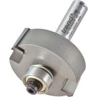 Bearing guided rebater with 35mm diameter, silver finish, cylindrical shank, and cutting edges by Trend.