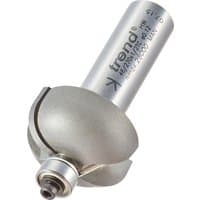 Trend Bearing Guided Cove Cutter, silver with 9.5mm radius, cylindrical shank, engraved branding, and cutting edge.
