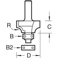 Trend Bearing Guided Ovolo Cutter with 11.1mm radius, detailed diagram showing dimensions and cutting profile.