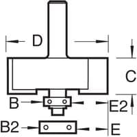 Trend bearing guided rebater, 31.8mm diameter, 15.9mm height, cylindrical with top bearing and cutting edges.
