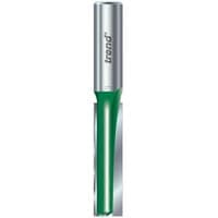 Trend two flute workshop cutter, silver top with green body, 12.7 x 50.0mm, sharp cutting edges.