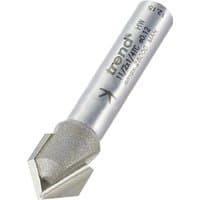 Silver Trend chamfer V groove cutter, 45 degrees, with a cylindrical shank and sharp cutting edges.