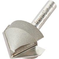 Chamfer V groove cutter with 45-degree angle, silver finish, cylindrical shank, engraved with "Trend" branding.
