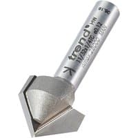 Chamfer V groove cutter with 45-degree angle, silver metal, engraved with "Trend" and size details on the shank.