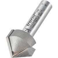 Trend chamfer V groove cutter, silver metal with 45-degree angled tip and engraved brand logo.