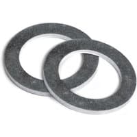 Circular metal bush washer with a smooth silver finish, flat and thin design, by Trend Craft.