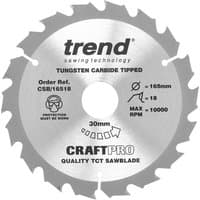Silver Trend CRAFTPRO wood cutting saw blade with tungsten carbide tips and 30mm arbor hole.