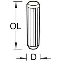 Wooden dowel pin, 6x30mm, ribbed cylindrical shape, natural wood color, pack of 500 by Trend.