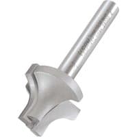 Trend Glazing Sash Bar Ovolo Joint Router Cutter, silver metal with curved cutting edge and cylindrical shank.
