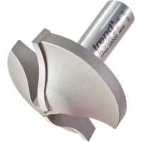 Trend Large Flat Roman Ogee Router Cutter with silver steel body and curved cutting edge design.