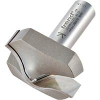 Trend Roman Ogee Cutter, silver steel with curved blade, engraved branding on shank, 1/2 inch diameter.
