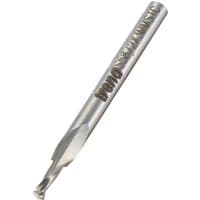 Silver Trend mini spiral up-cut cutter, 2mm diameter, with engraved branding on the shaft.