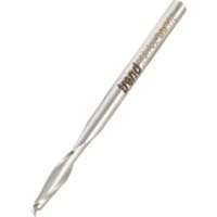 Silver Trend mini spiral up-cut cutter, 3mm diameter, with engraved branding on the shaft.