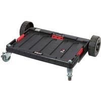 Black Trend Pro wheeled platform base with red accents, large rear wheels, and swivel front casters.