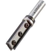 Silver Trend Rota-Tip router cutter with two flutes and three screws on the side.