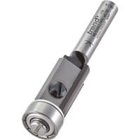 Silver Trend Rotatip Trimmer Bearing Guided Router Cutter with cylindrical shaft and sharp cutting edges.