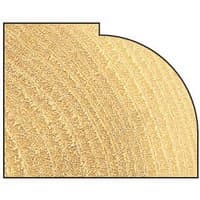 Router bit with 12.7mm radius, 19.1mm cut, rounded edge, and carbide tip by Trend.