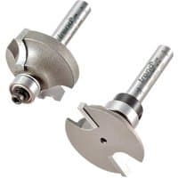 Trend Shoulder Scribe and Profile Router Cutter Set, silver metal with cylindrical shanks and sharp cutting edges.