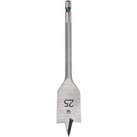 Steel Trend Snappy flat bit, 25mm, with hex shank and pointed tip for precision drilling.