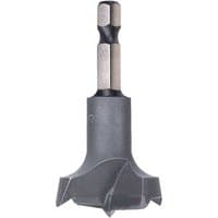 Gray Trend Snappy Kitchen Hinge Cutter with hex shank and fluted cutting edges.