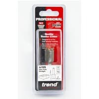 Trend two flute router cutter, 14mm diameter, 20mm cut, in clear plastic packaging with red and black label.