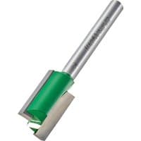 Trend two flute cutter, 15.9mm diameter, silver shaft with green casing and sharp dual blades.