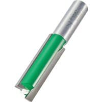 Silver and green Trend two flute cutter, 16mm diameter, with sharp edges and cylindrical shank.