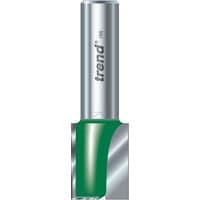 Silver Trend two flute cutter with green accent, 18.25mm diameter, cylindrical shank, engraved logo.