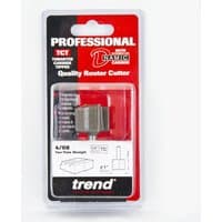 Trend two flute cutter, 25.4mm diameter, silver with red packaging, labeled as professional quality router cutter.