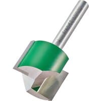 Two flute cutter, 25.4mm diameter, with silver shank and green body, by Trend.