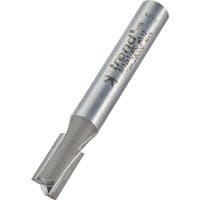 Silver Trend two flute cutter, 6.3mm diameter, cylindrical shank, engraved logo and text on the side.