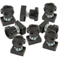 Black Trend Varijig self-clamping guide clips with star-shaped knobs and metal screw fittings.