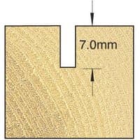 Trend Weatherseal Groover 2.5mm x 7mm, rectangular shape, beige color, with precise groove measurement markings.