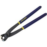 Vise-Grip steel fixers construction nippers with blue handles and black jaws for cutting and bending wire.