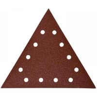 Brown triangular Vitrex sanding sheet with multiple circular holes, 60 grit, pack of 10.