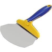 Yellow and blue Vitrex Xtreme Bucket Scoop Trowel with a wide stainless steel blade and ergonomic handle.