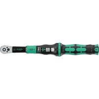 Wera Click Torque Lock A 5 wrench, black and green handle, adjustable dial, right/left torque settings.