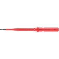 Red Wera Kraftform Kompakt 68 iS VDE Slim Square Screwdriver Blade with insulated handle and slim shaft.