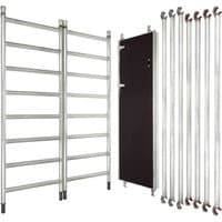 Werner MINIMAX Height Extension Pack with silver aluminum ladder frames and black platform panel.