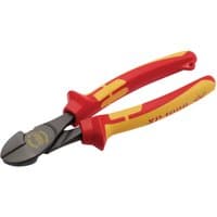 Red and yellow XP1000 VDE Hi-Leverage Side Cutter, 200mm, with tethering hole and insulated handles.