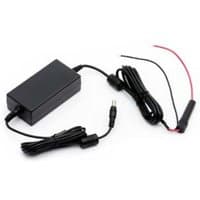 Black Zebra power adapter with rectangular body, attached cables, and connectors.