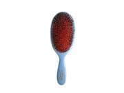 Large hairbrush featuring a light blue handle, a mix of bristle and nylon bristles in vibrant red, designed for effective grooming and styling.