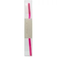 Pink Acca Kappa toothbrush with soft nylon bristles in clear packaging.