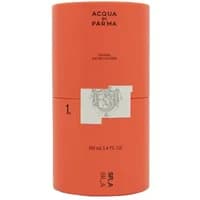 Orange cylindrical bottle of Acqua Di Parma Colonia by Samuel Ross, 100ml, with minimalist design and silver logo.