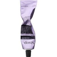 Aesop Eleos Aromatique Hand Balm, 75 ml, in a crumpled lavender tube with black cap and text.