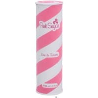 Pink and white striped cylindrical bottle of Aquolina Pink Sugar Eau de Toilette Spray 50ml.
