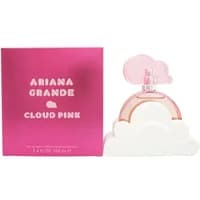 Cloud Pink Eau De Parfum by Ariana Grande, 100ml, pink bottle with cloud-shaped base and matching pink box.
